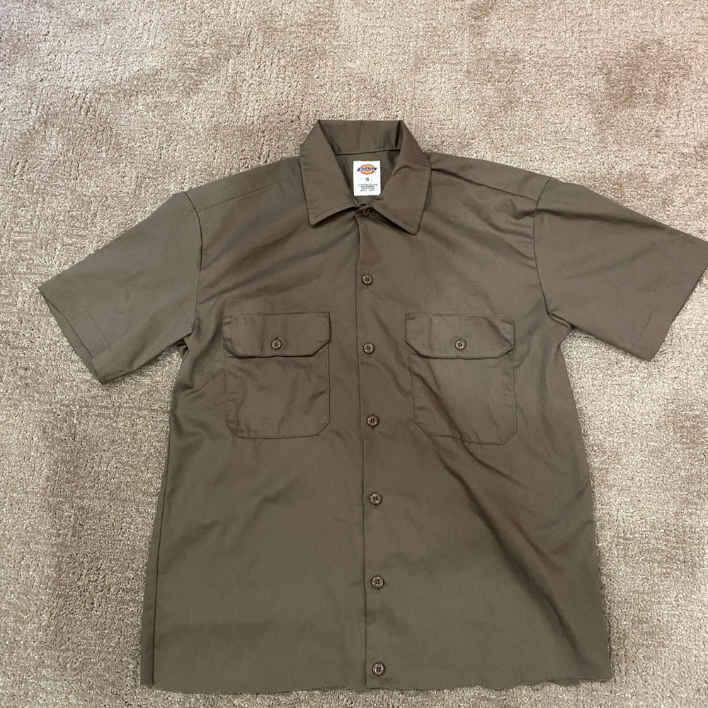 Cropped dickies button up workwear shirt